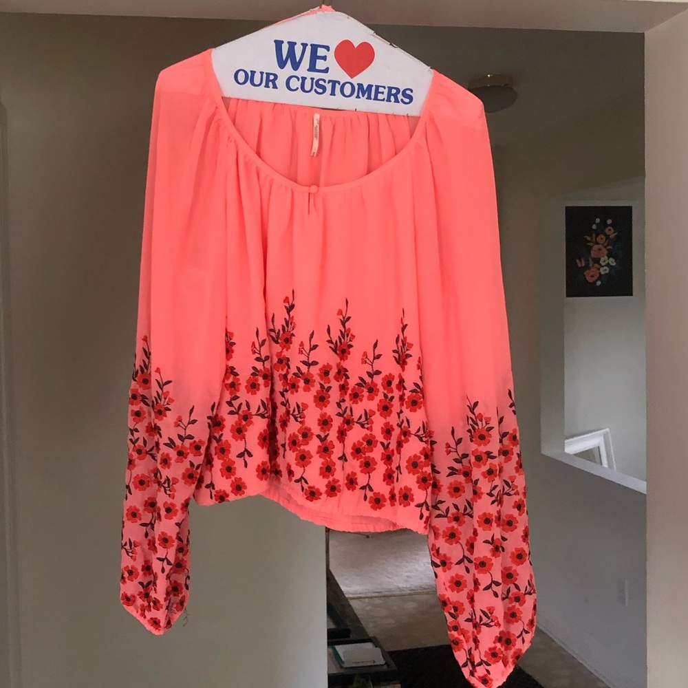 Feee People embroidered top